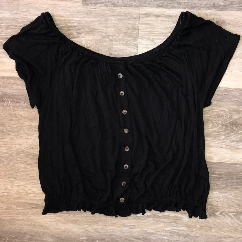 Black off the shoulder top